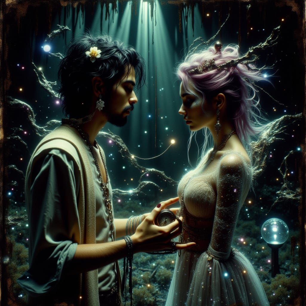 Female Hypnotist Casting Spell in Surreal Dreamscape