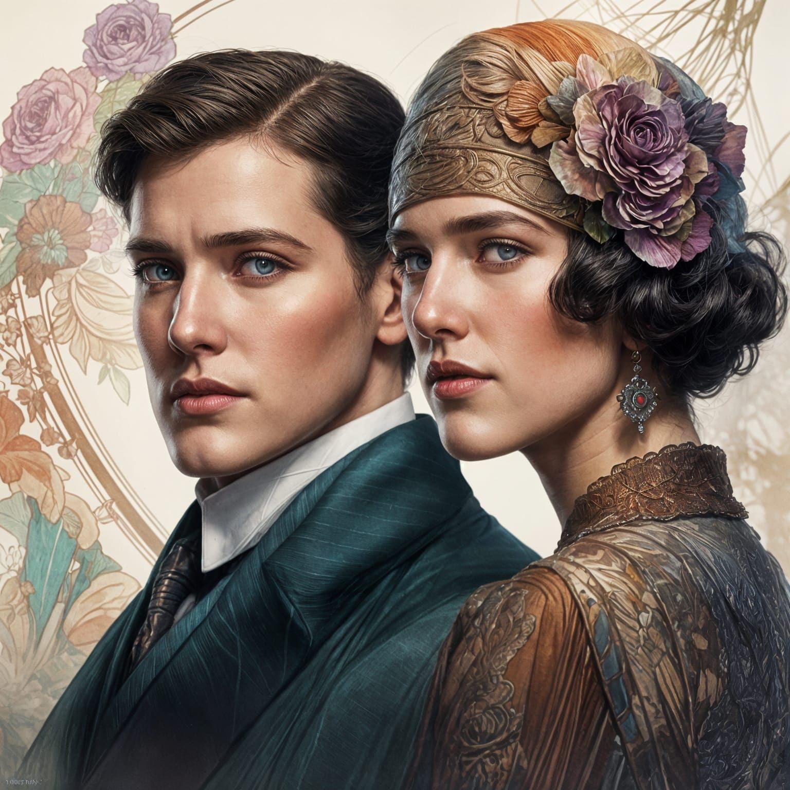 1920s Aristocrats in Glamorous Portrait