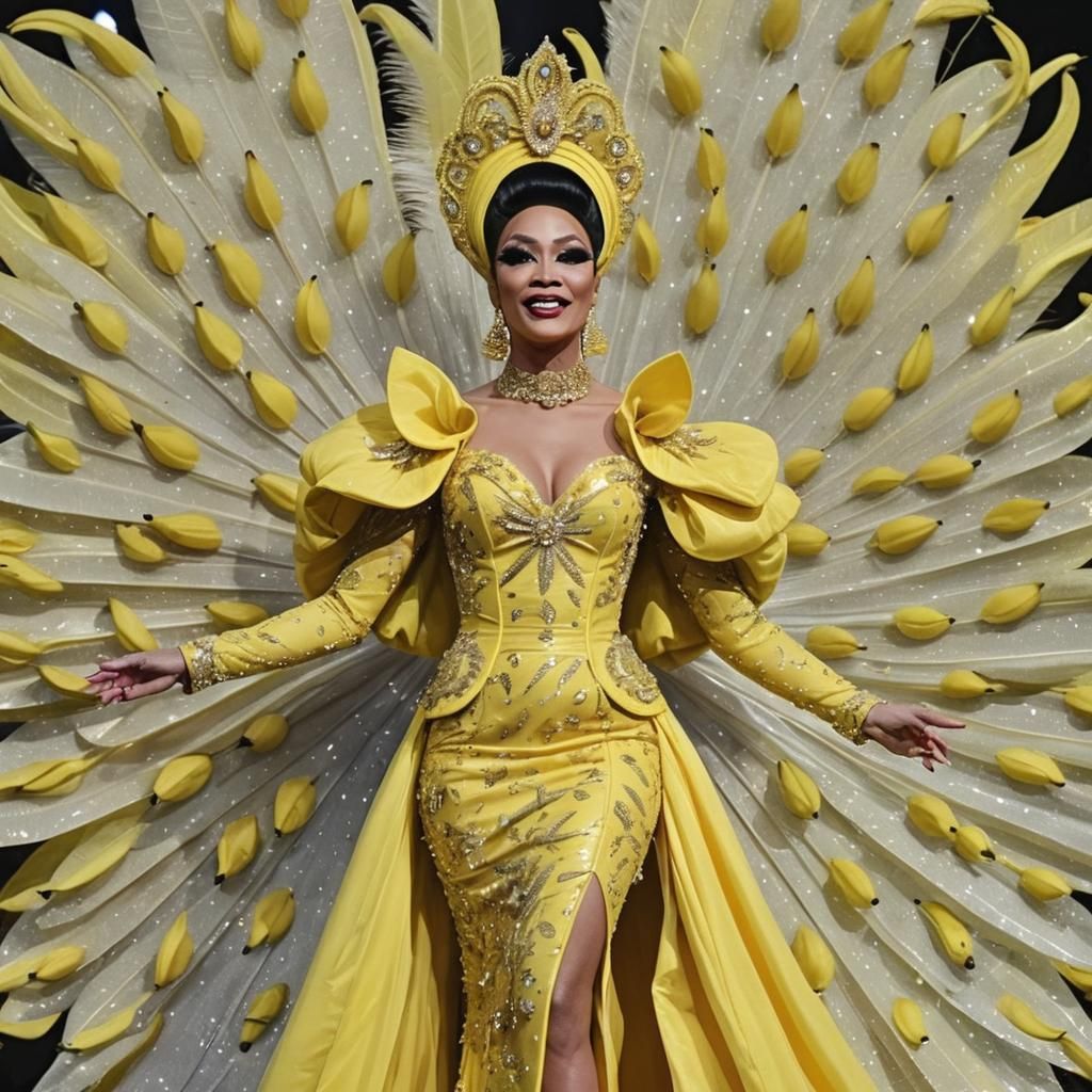 Nymphia Wind in Extravagant Banana Dress