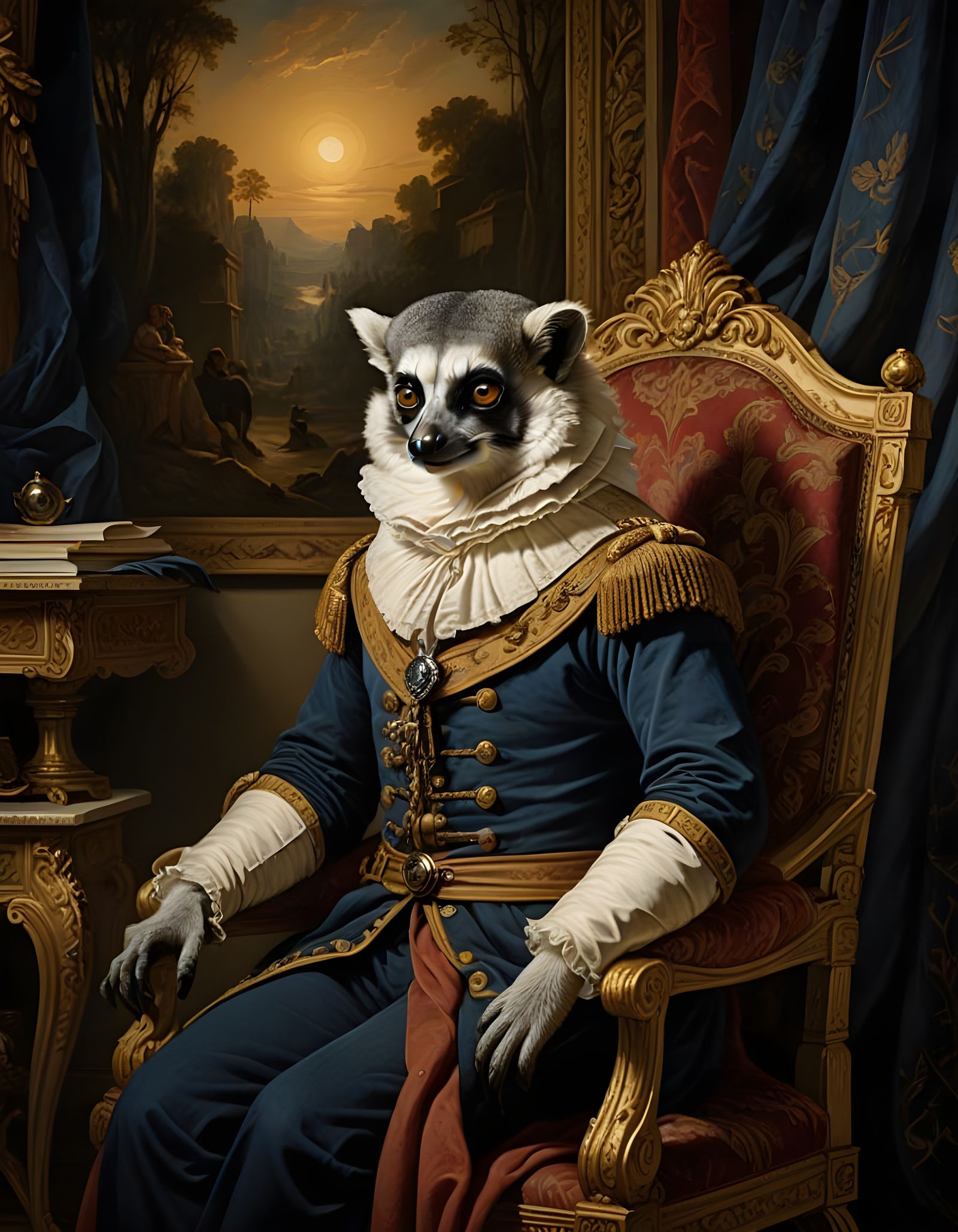 Elegant Lemur in Imperial Regalia