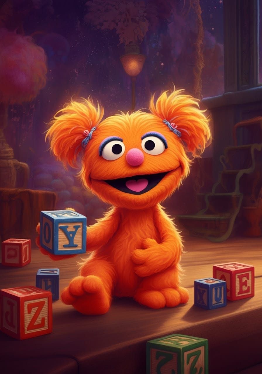 Zoe from Sesame Street in Jim Henson Style