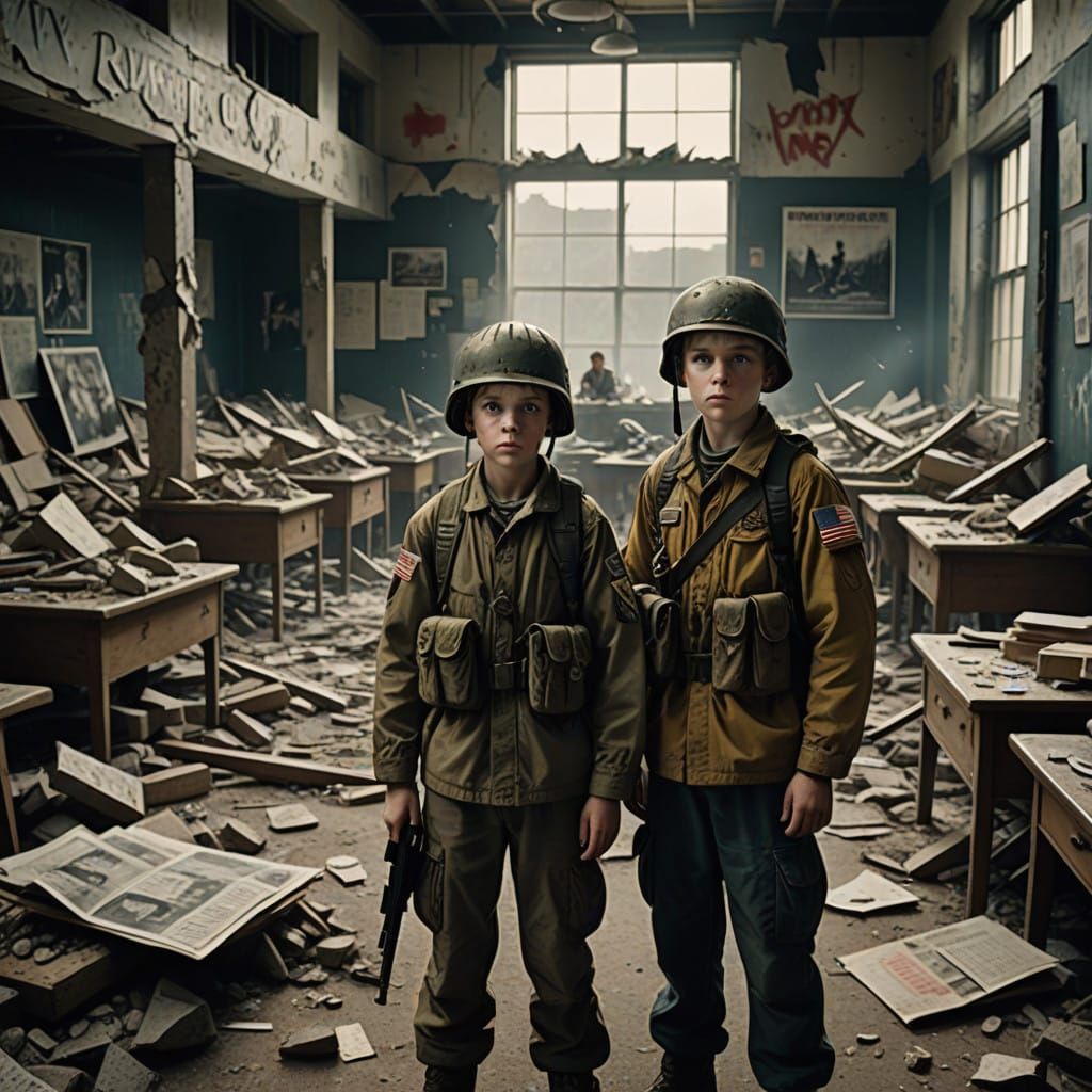 War-Torn Elementary School in the USA