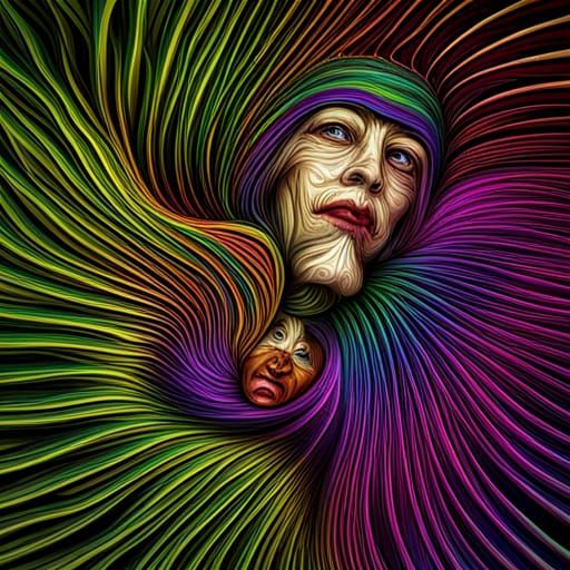 Sinister Jester and King in Abstract Fractal Art