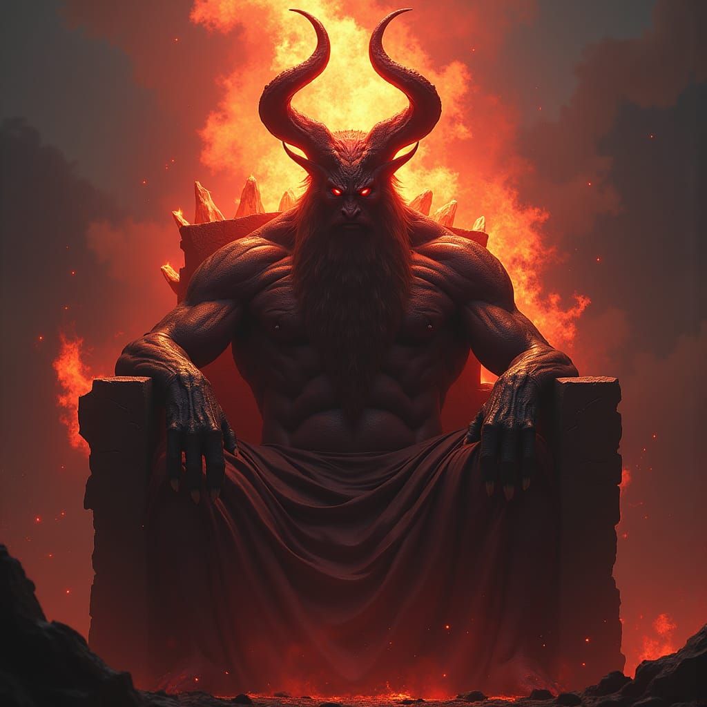Hell King Portrait in Dramatic Lighting
