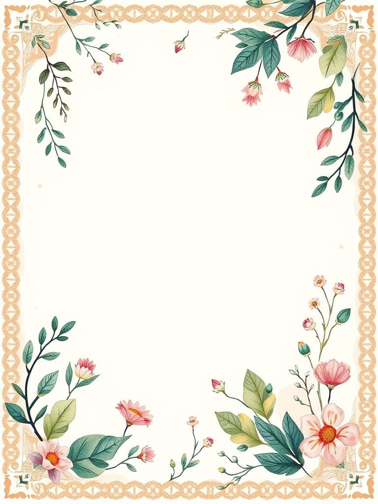 Romantic Greeting Card Design in Whimsical Style