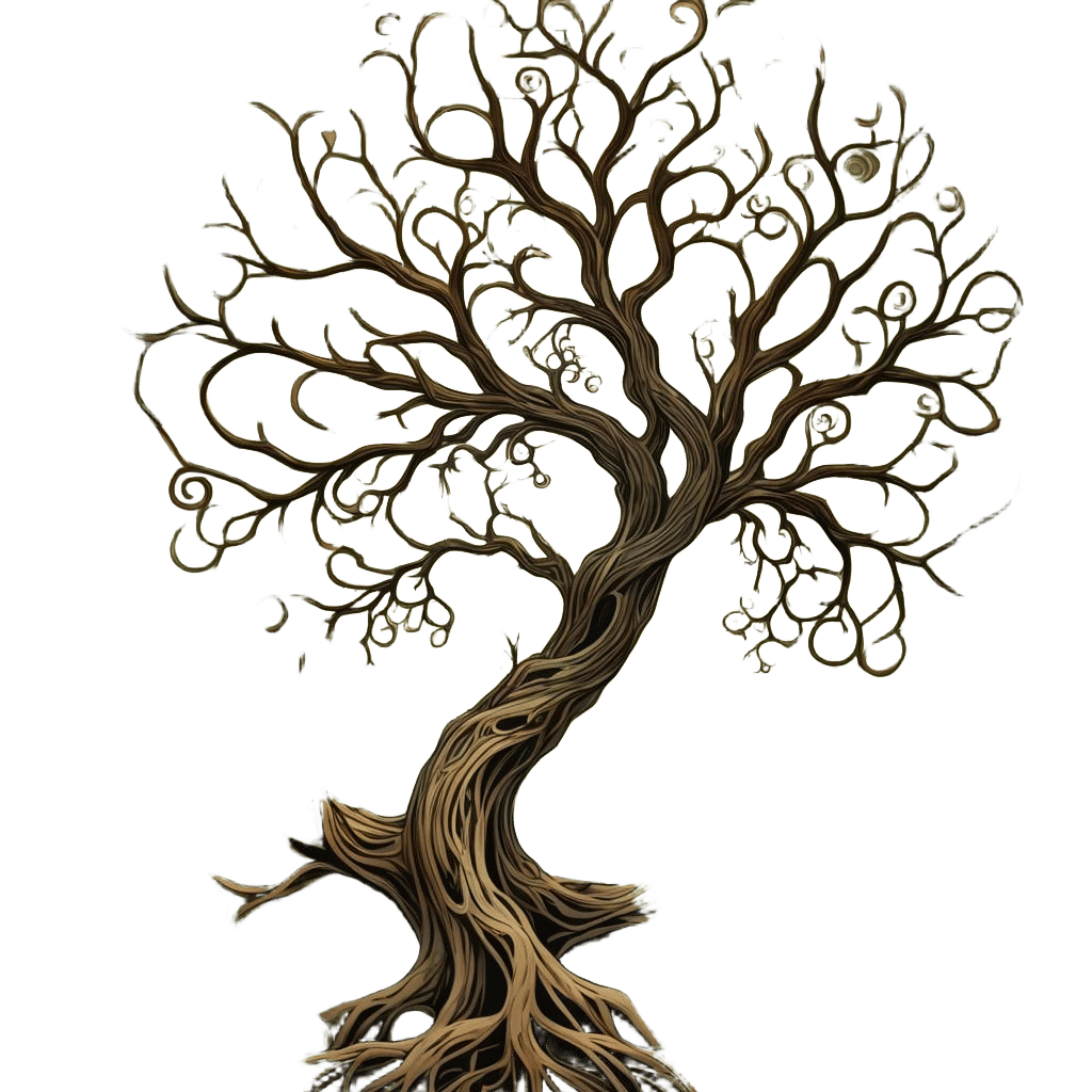 Dead Tree in Vector Art Nouveau Style