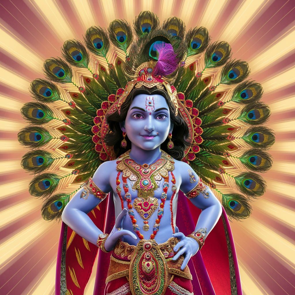 Krishna Reimagined as 3D Digital Art