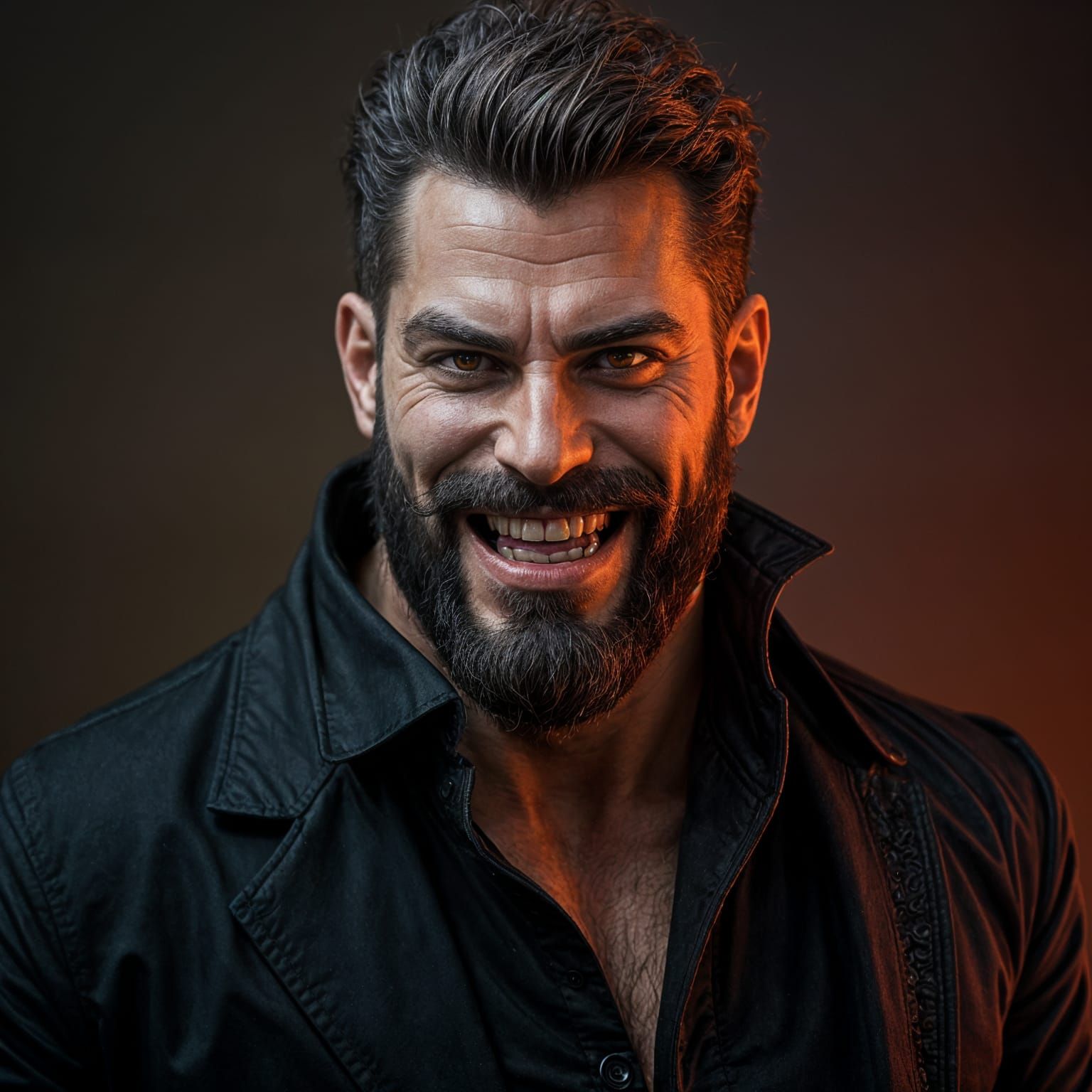 Dashing Vampire with Piercing Eyes and Luxurious Attire