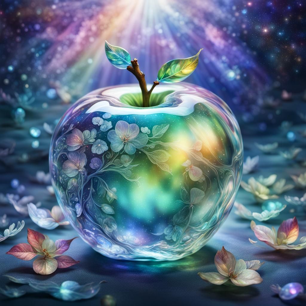 Iridescence: A apple containing apple blossoms