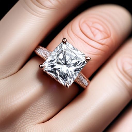 Rose Gold Princess Cut Diamond Engagement Ring