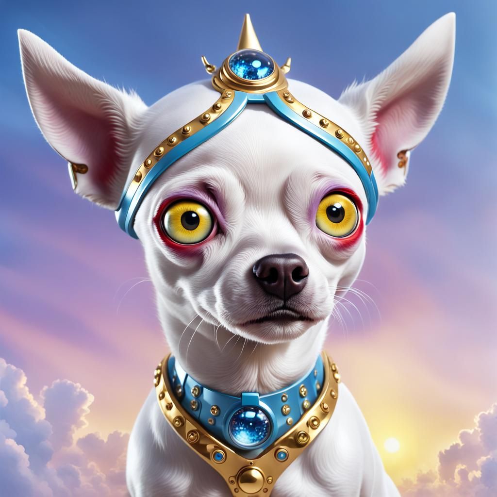 Futuristic Robot Chihuahua Portrait