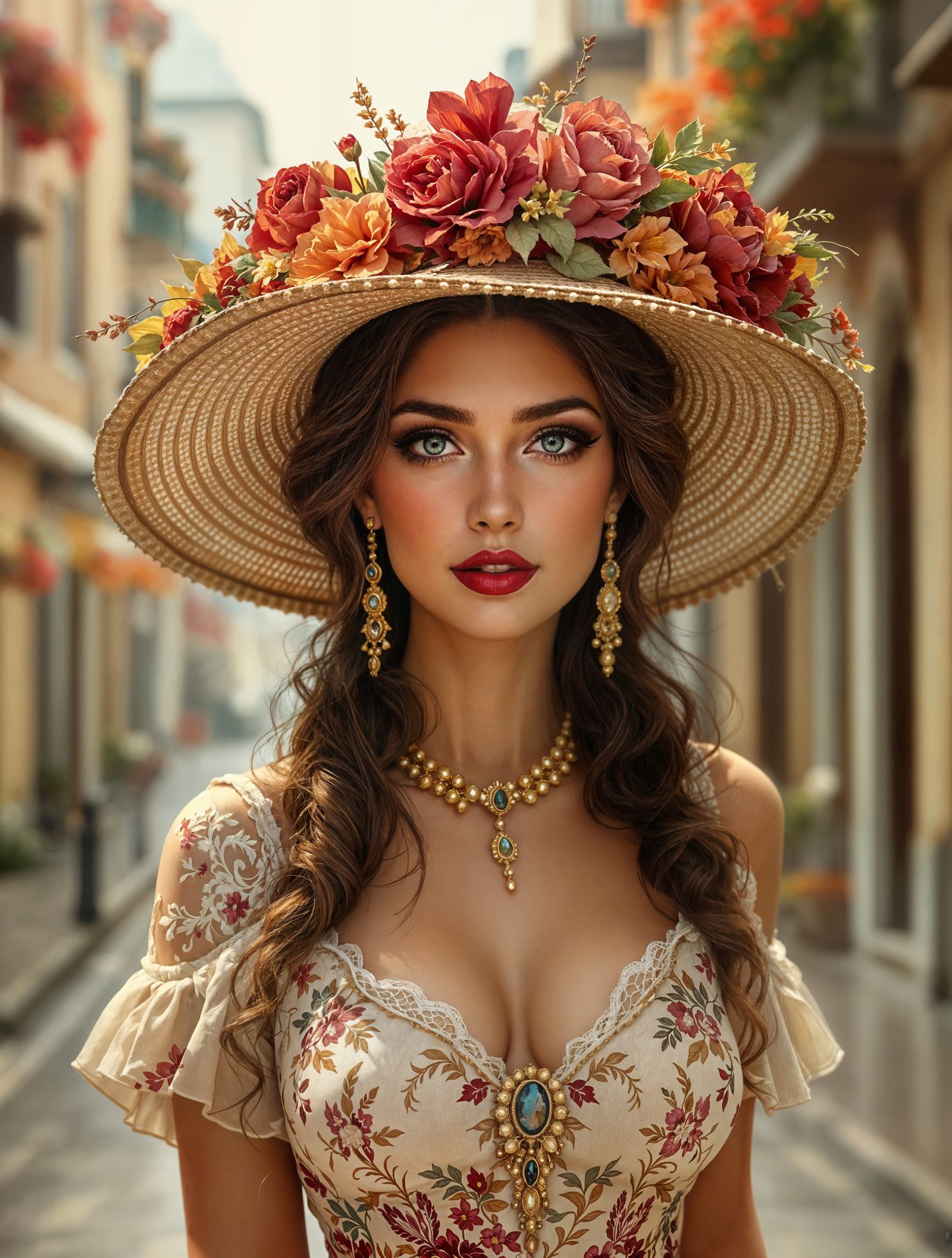 Ethereal Autumn Portrait in Impressionistic European Style