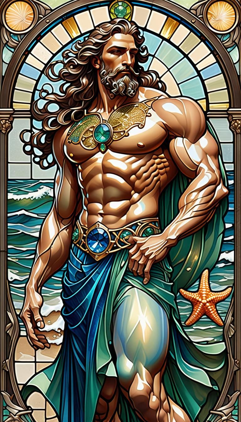 Stained Glass Poseidon