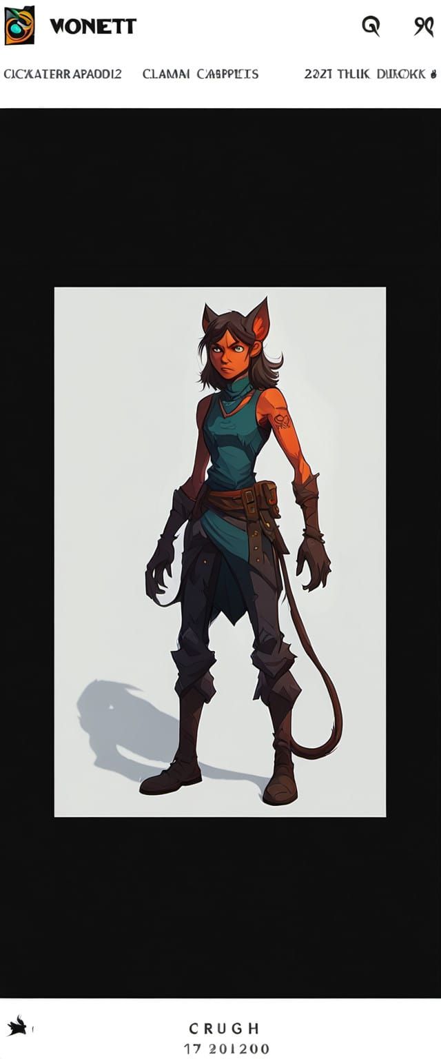 Exuberant Cartoon Woman with Tasmanian Devil Features