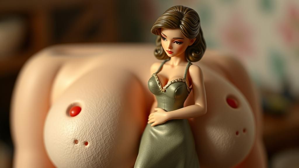 Sensual Miniature Figurine of Housewife