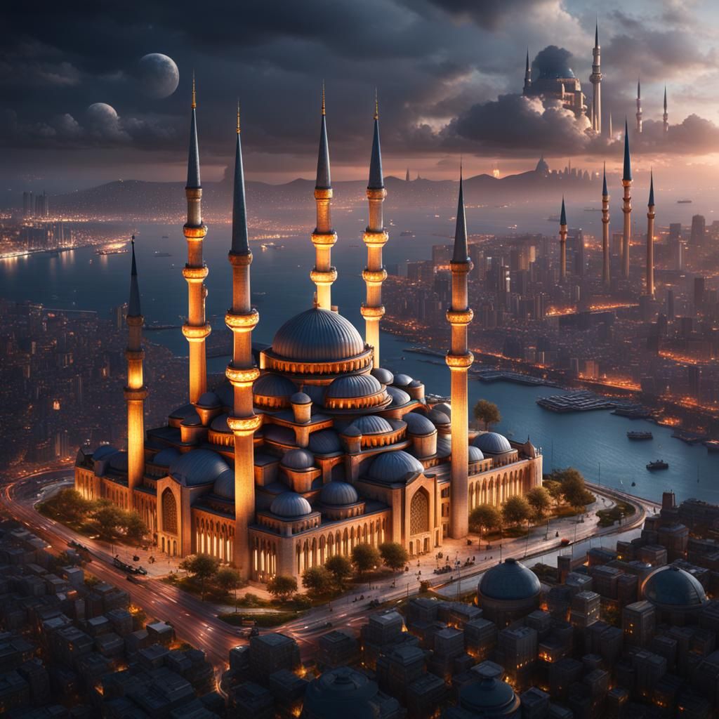 Futuristic Istanbul: Skyscrapers and Mosques in Fantasy Art