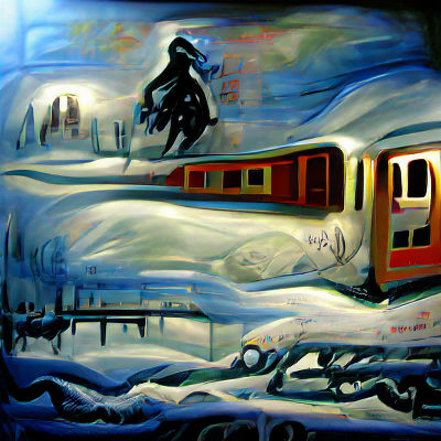Snowy Train Encounter with a Dementor