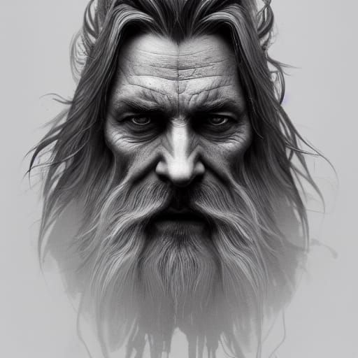 Insane Wizard Portrait in Hyperdetailed Digital Art