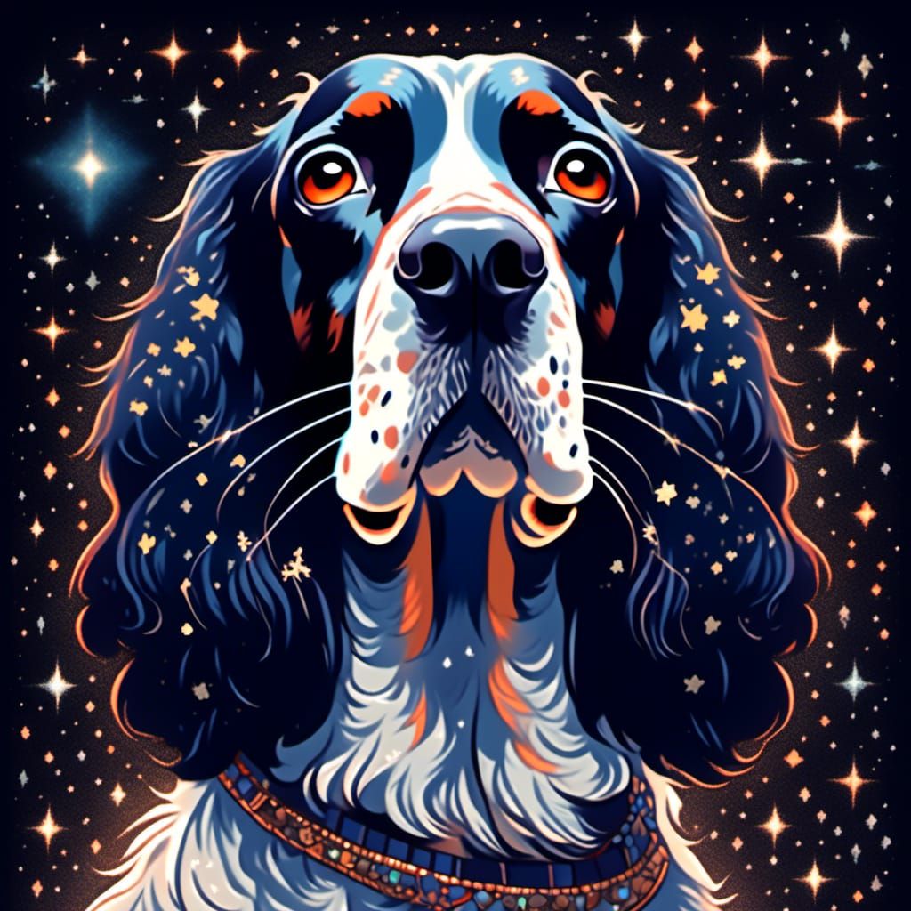 Constellation Spaniel in Dark Fantasy Style
