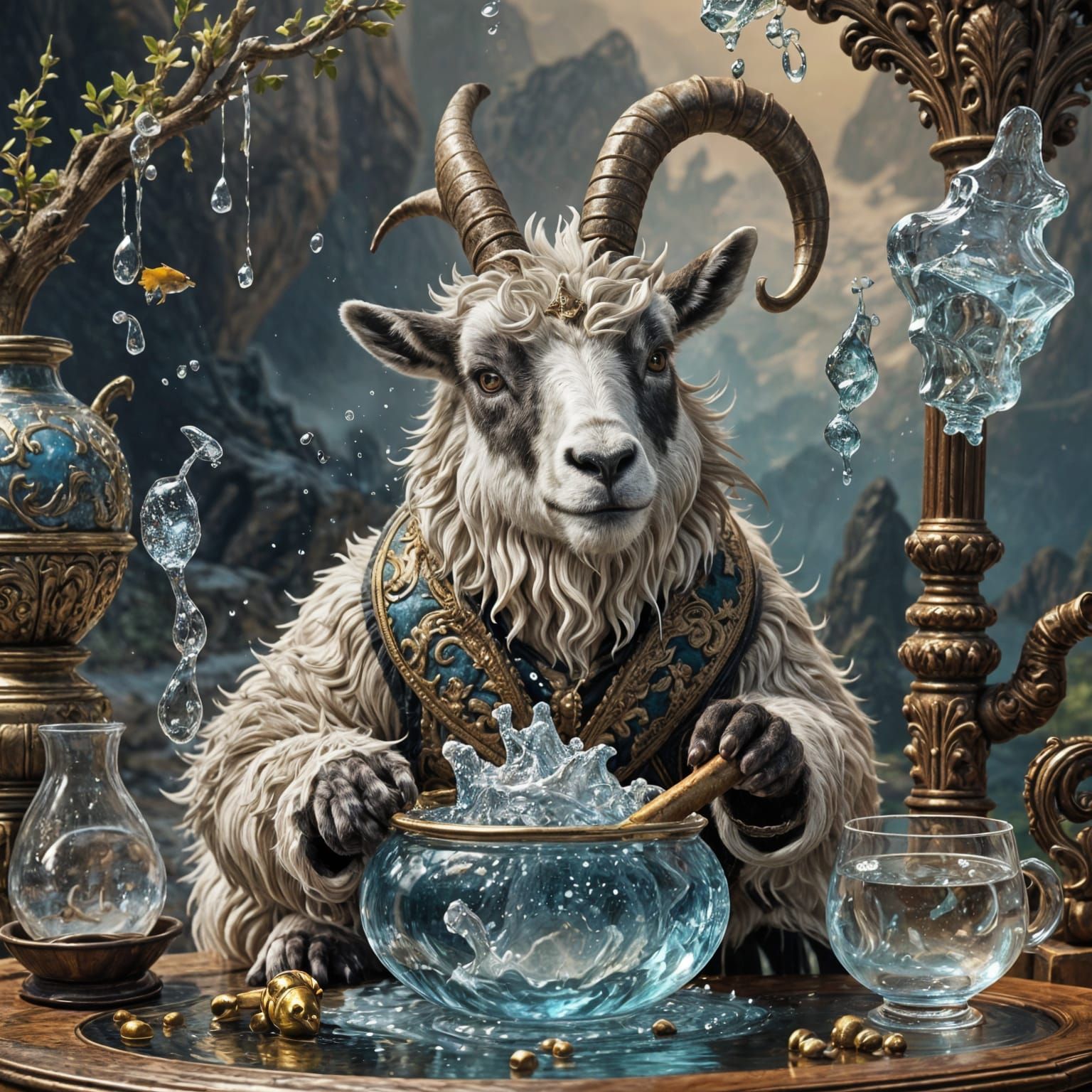 Water bending goat