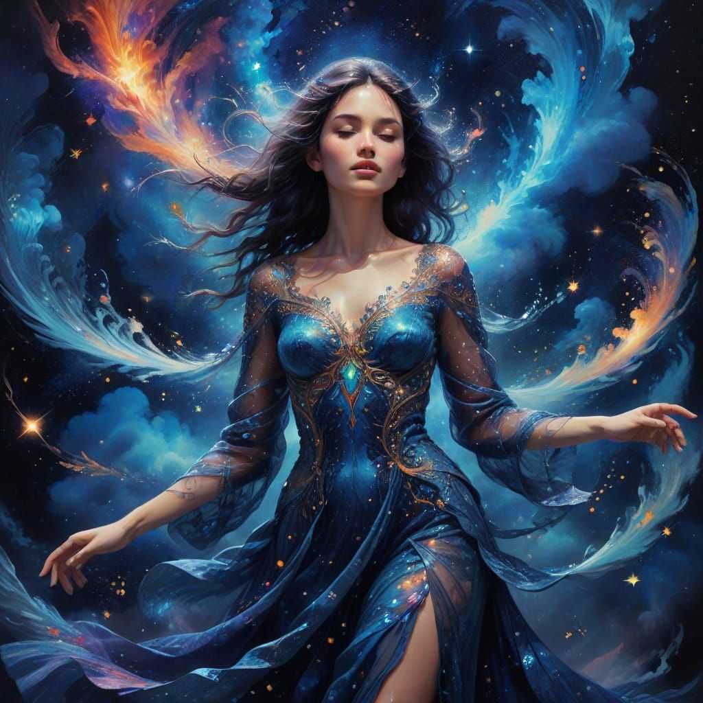 Cosmic Visionary in Ethereal Splendor