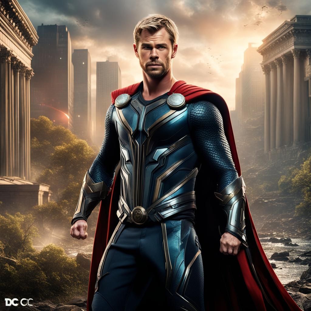 Chris Hemsworth as DC Superhero: Detailed Matte Painting