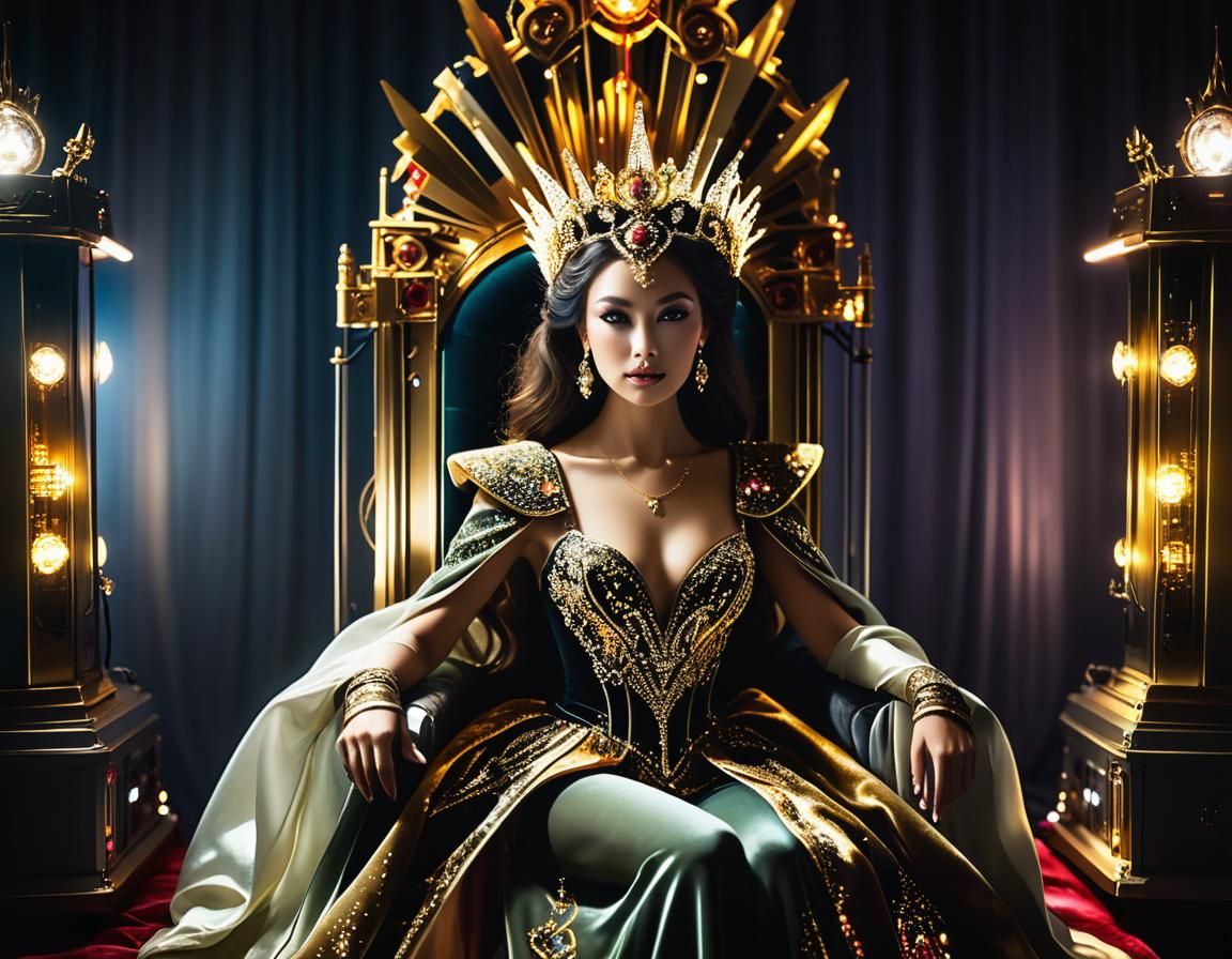 Empress Lia on Electronic Throne with LED Dress