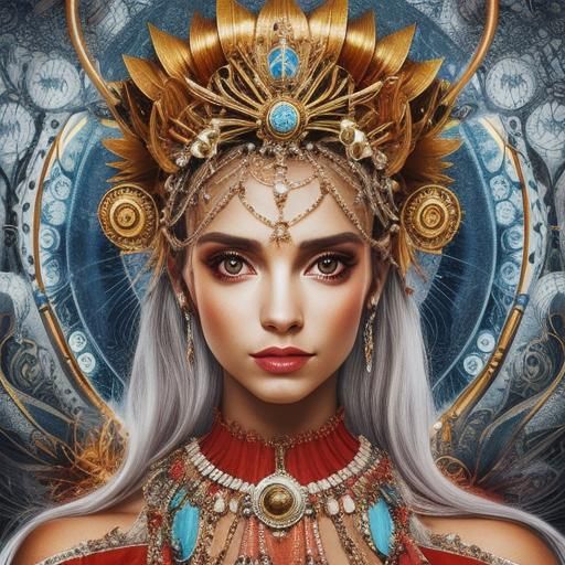 Psychedelic Grass Sphinx in Surreal CGI Style