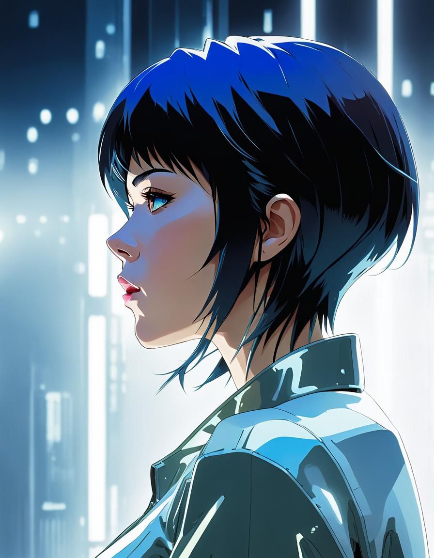 Ghost in the Shell: Anime Style Digital Illustration