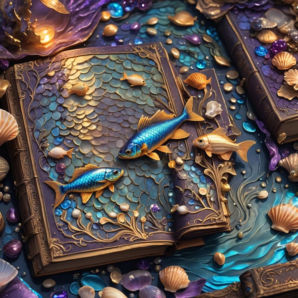 Ethereal World Inside Leather Book, Fantasy Art