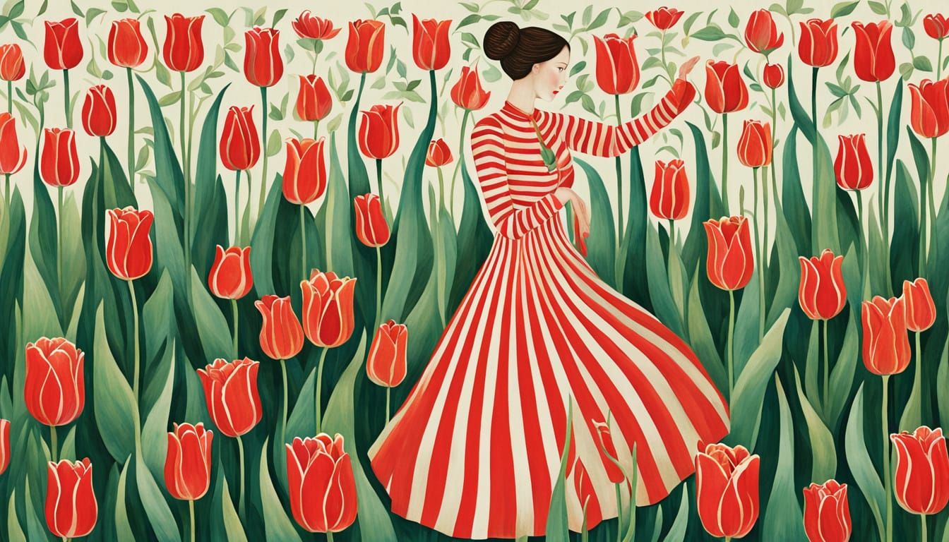 Ethereal Spirit of Red and Green Stripes