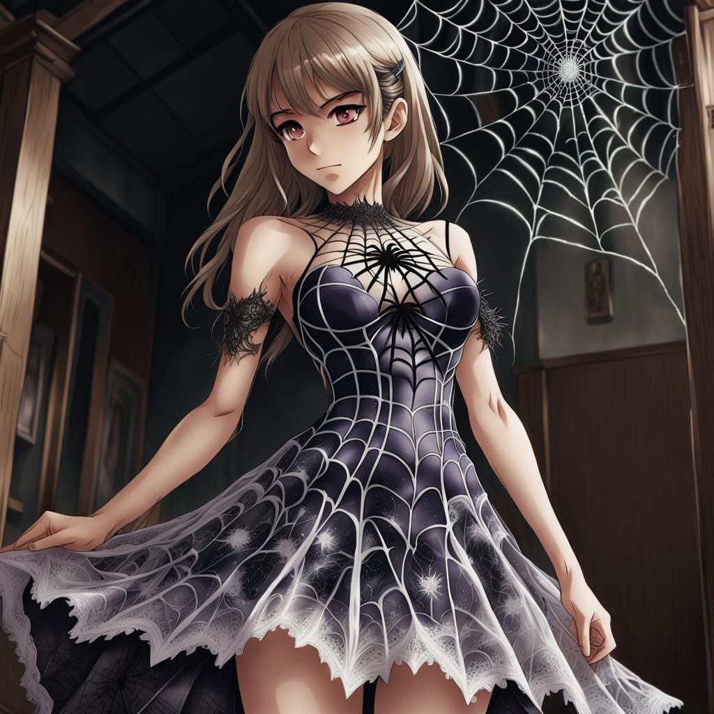 Spiderweb Dress in Anime Style