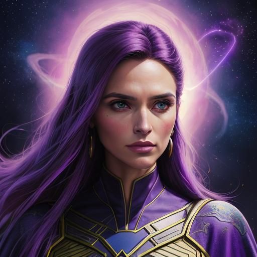 Woman purple superhero