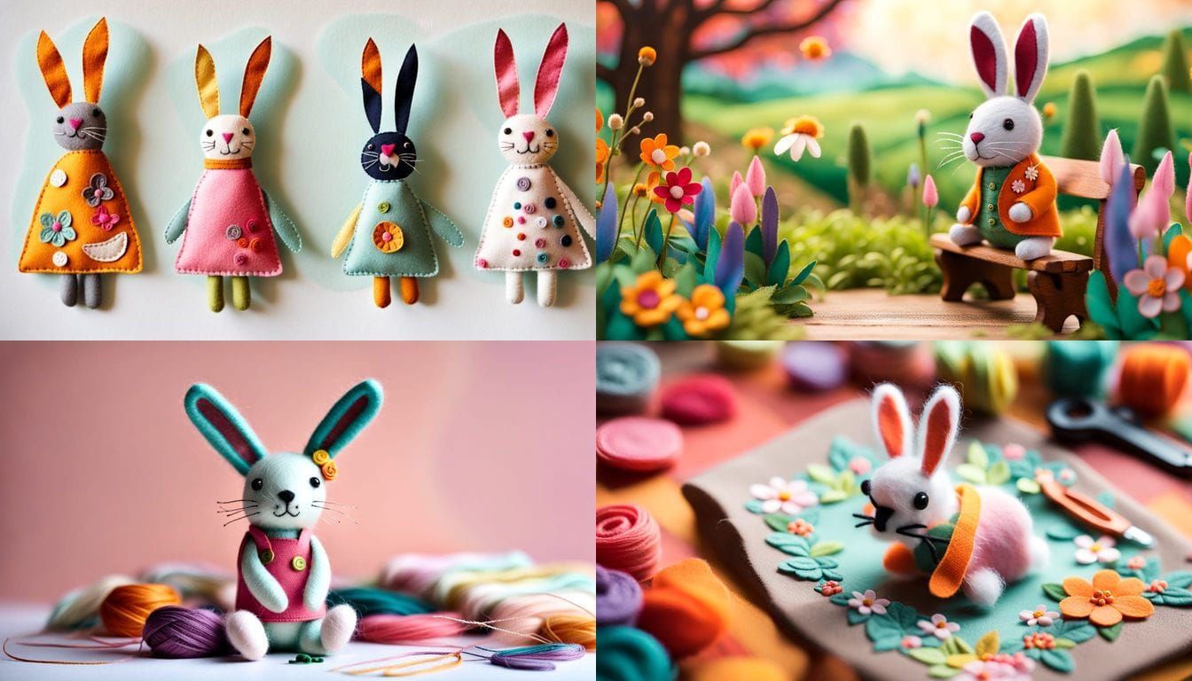Vibrant Felt Toys in Whimsical Style