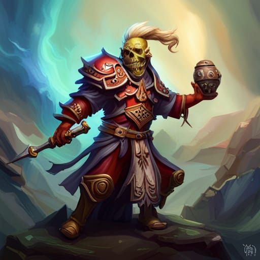 Hyperrealistic Lich Bloodbowl Player Concept Art