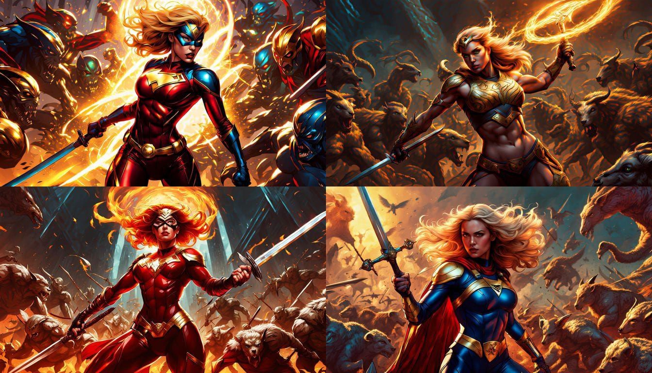 Warrior Goddess Unleashes Fury in Aries Armor