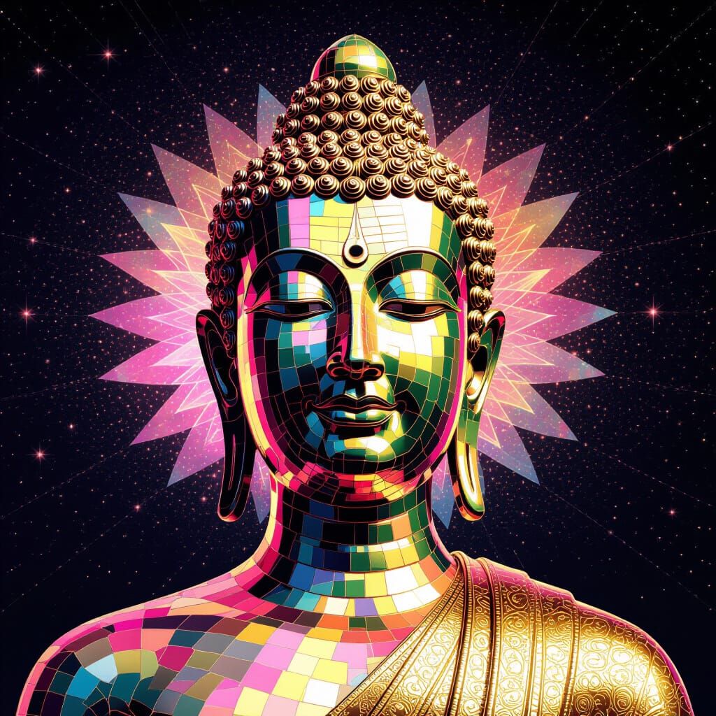 Siddhartha's Consciousness: Holographic Astral Illustration