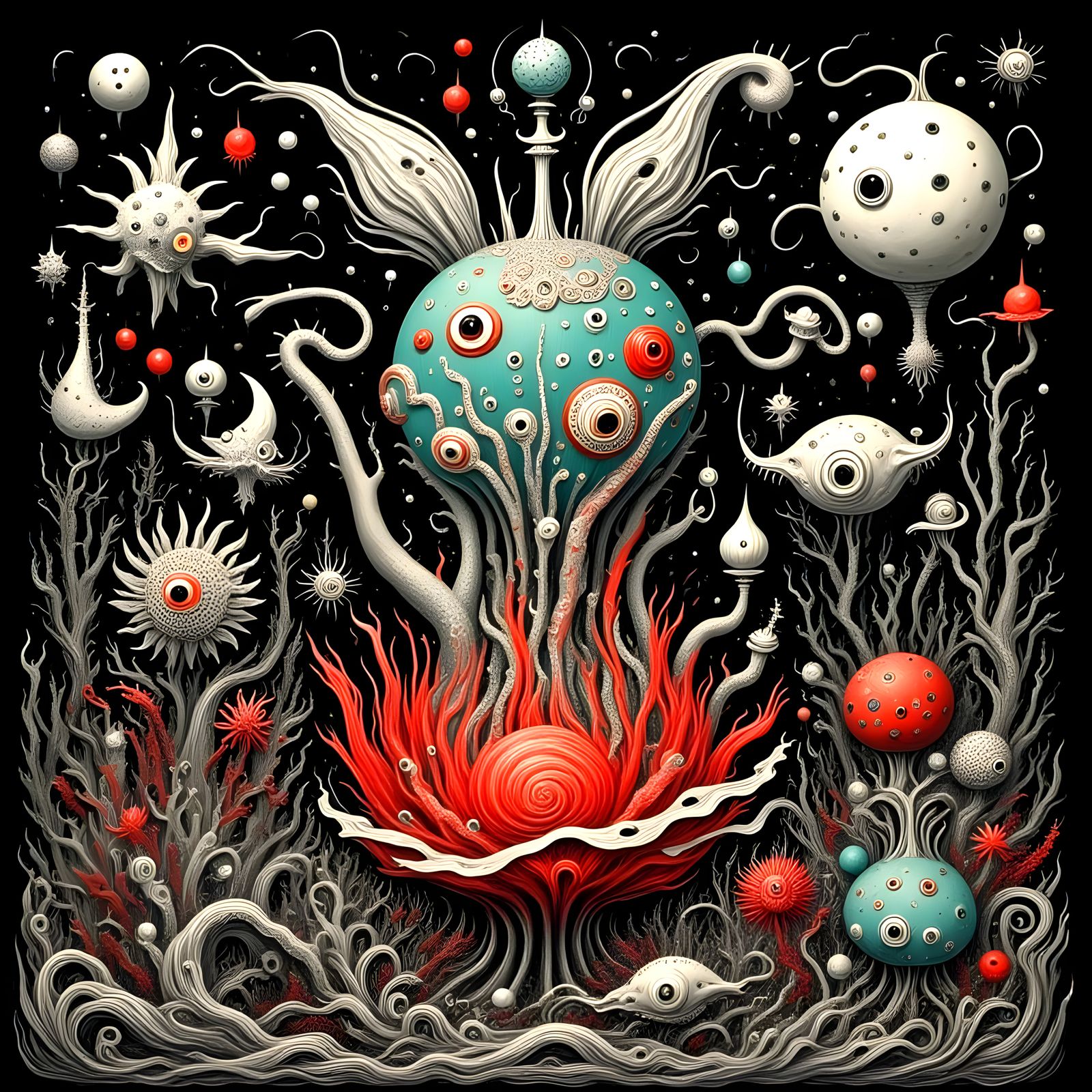 Psychedelic Squirrel Seance: A Surreal Vision