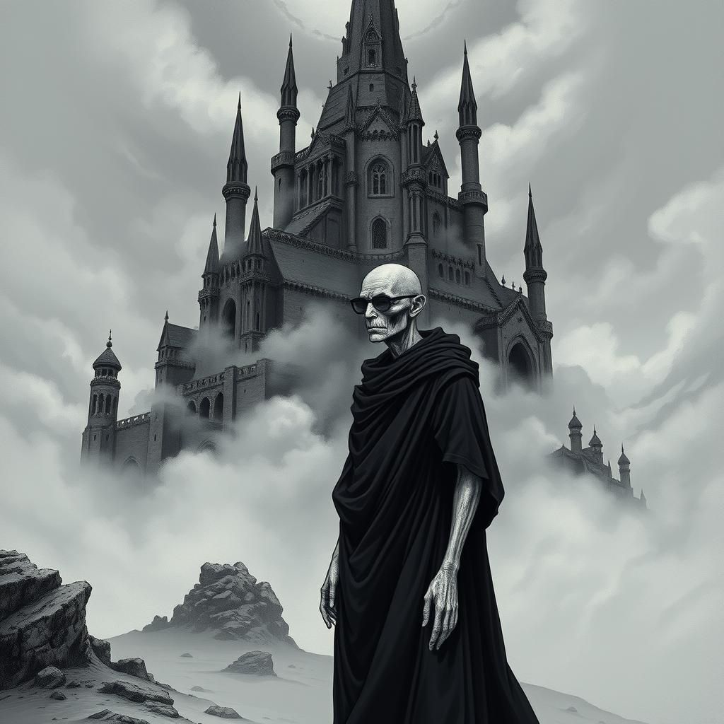 Sandman Portrait: Gothic Sandcastle in Dark Fantasy Style