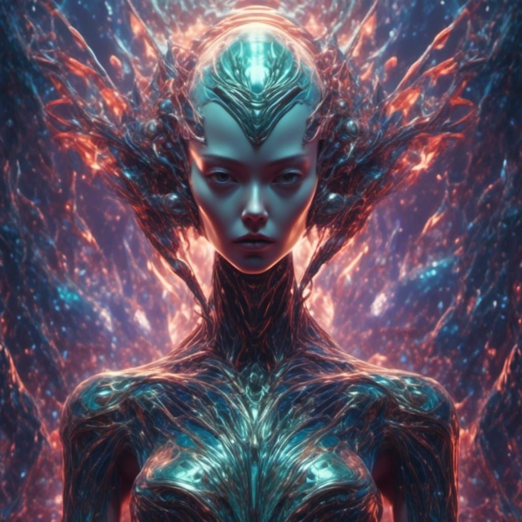 Sleek Alien Life Form with Glowing Eyes