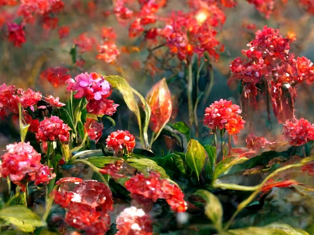 Magical Glowing Crystal Gemstone Flowers: Fantasy Art
