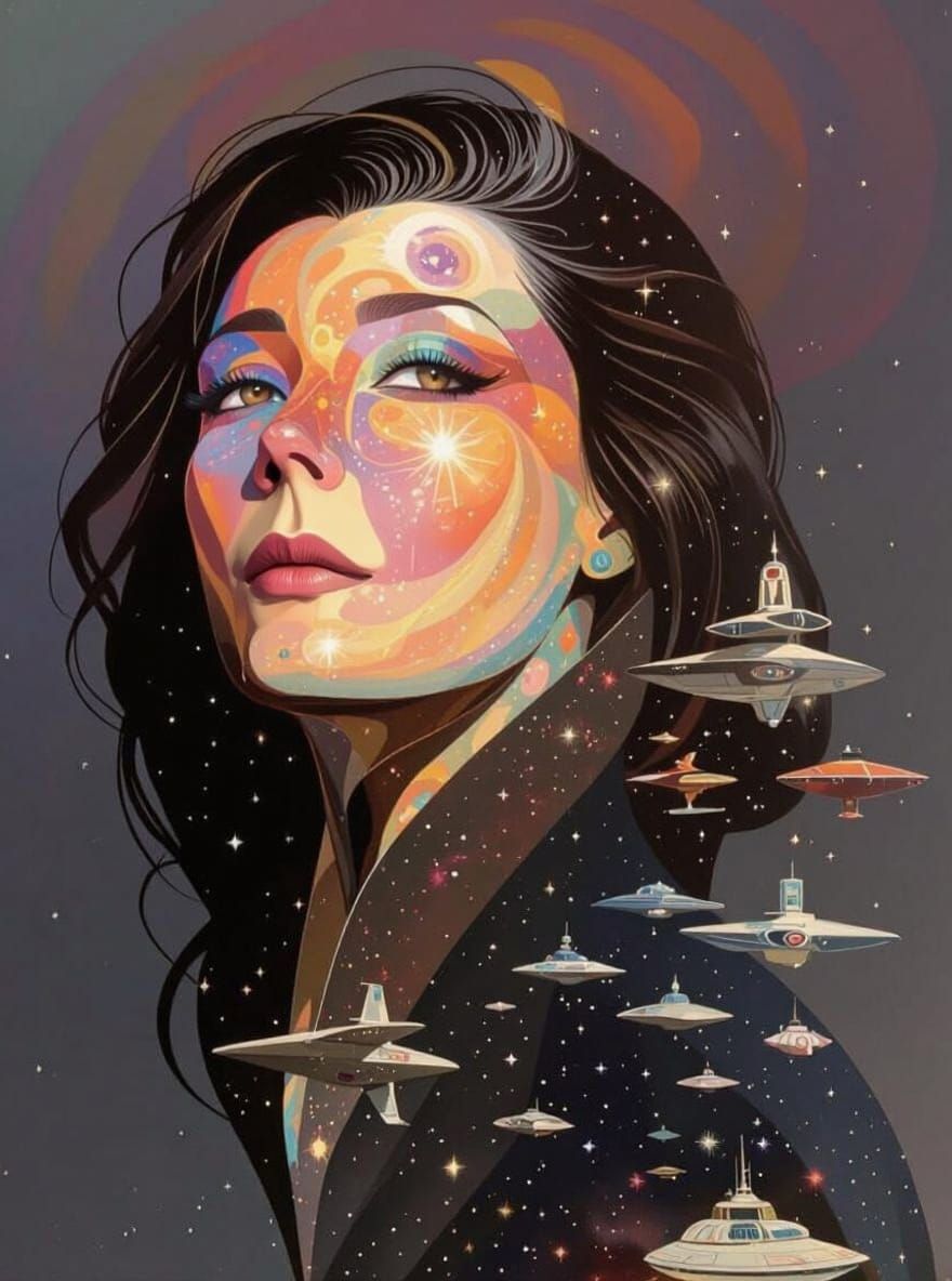 Goddess Portrait Without Starship, Digital Art