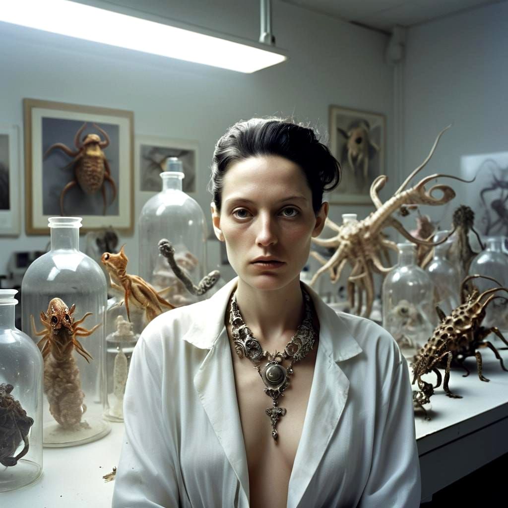 Surreal Portraits in a Pristine White Laboratory