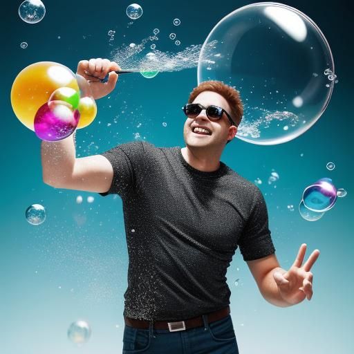 Hyperrealistic Bubble Machine Bursts with Joy