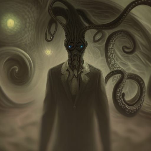 Intricate Tentacled Man in Lovecraft Style
