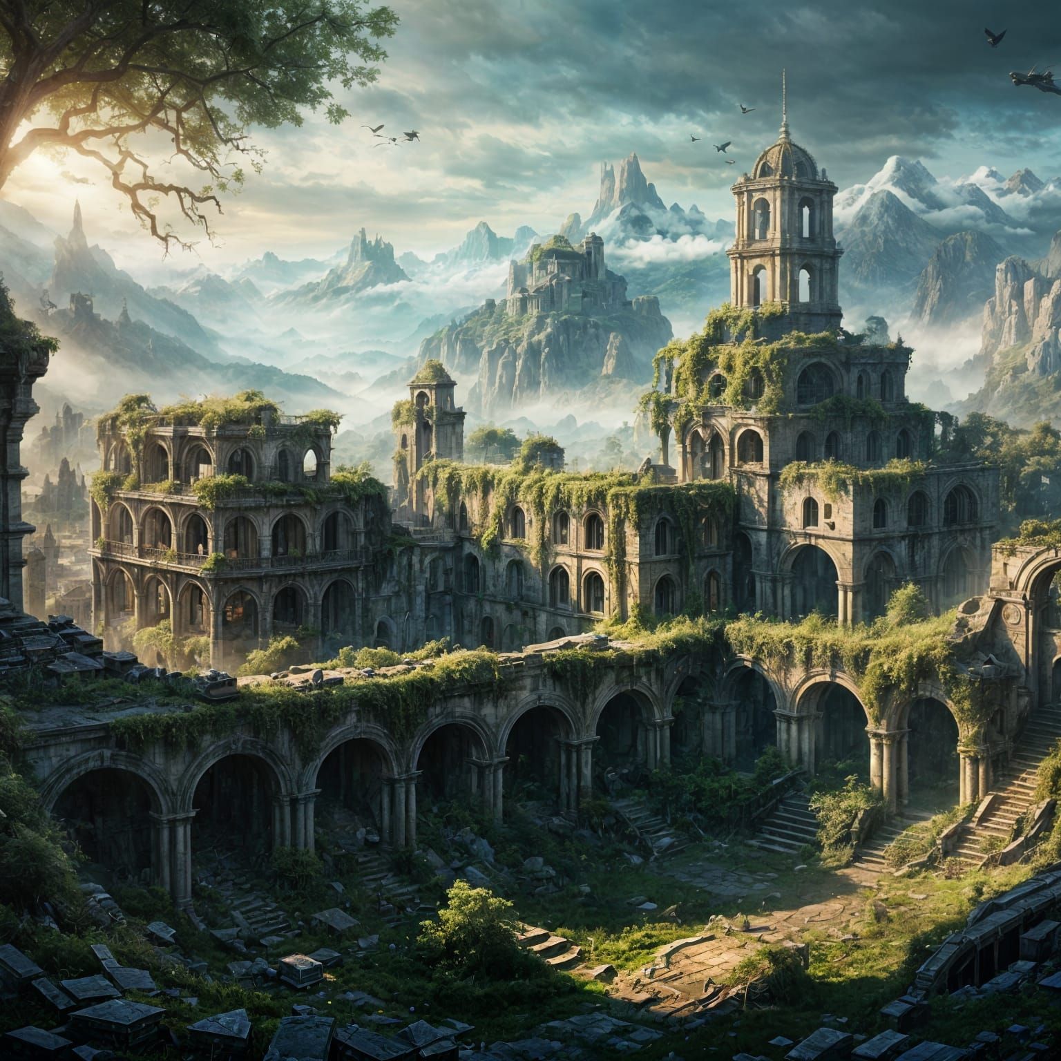 Nature Reclaims Overgrown City in Dreamy Orton Effect