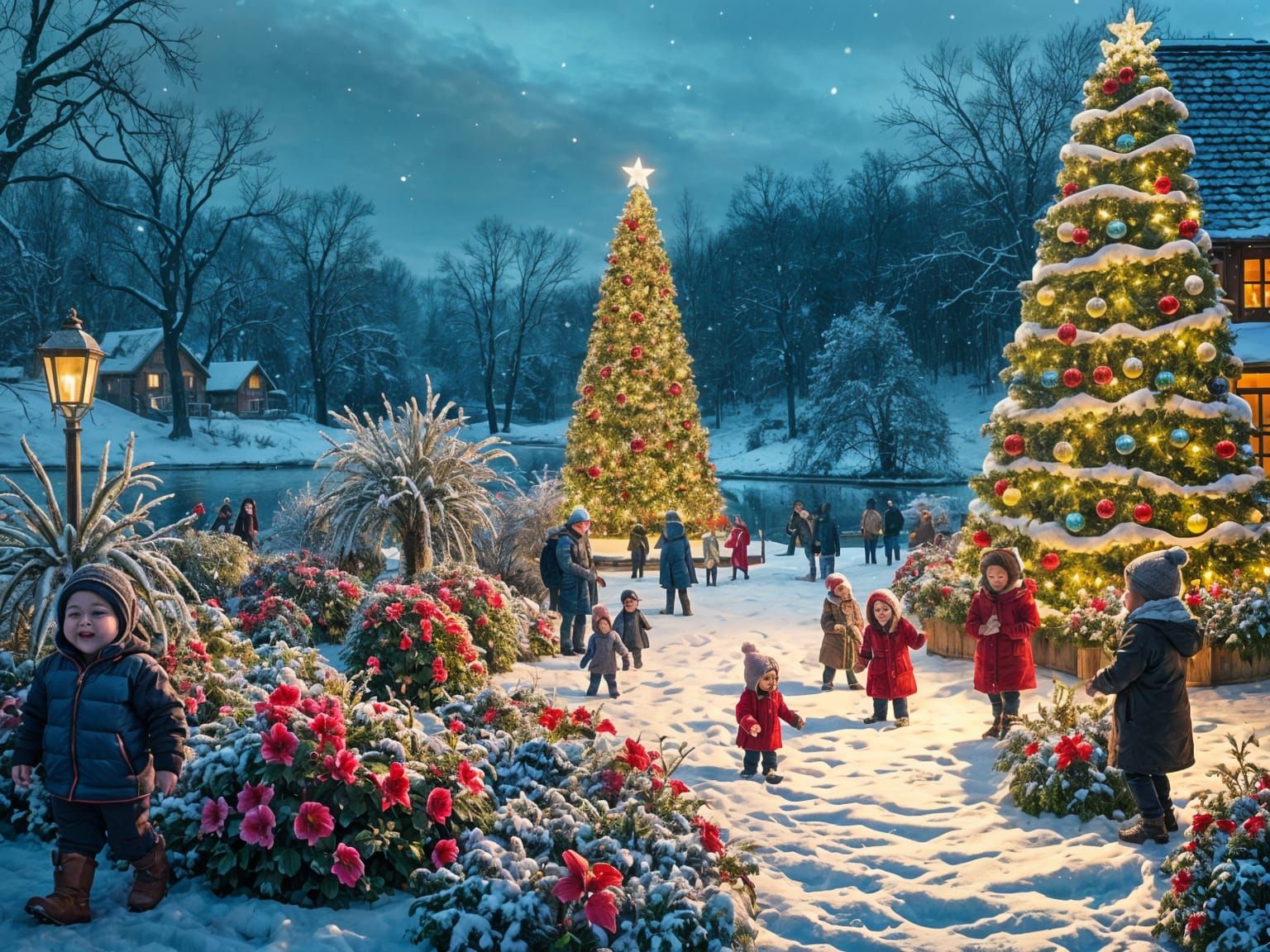 Magical Winter Wonderland Christmas Scene