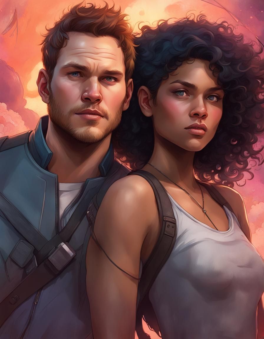 Quill and Gamora in an Adventure AU