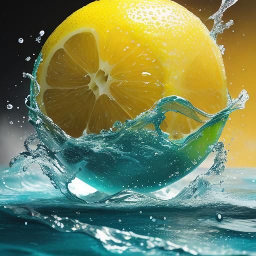 Hyperrealistic Lemon Portrait in Splash Art Style