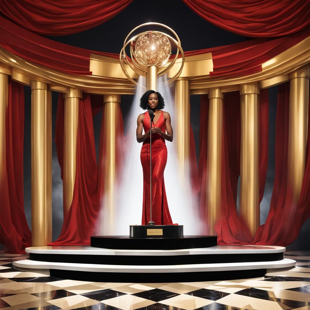 Elegant Stage Scene with Award Presentation